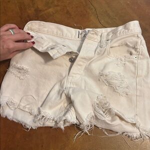 FP Movement by Free People Cream Jean Shorts